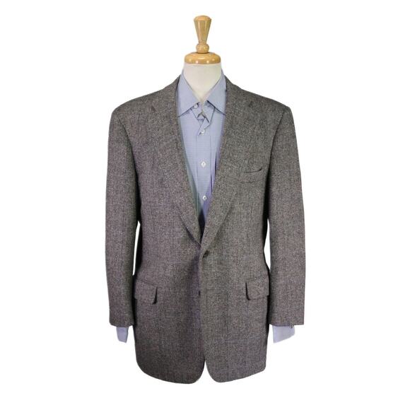 Paul Stuart Vintage 80's Gray Blue Herringbone Tweed 2-Btn Sportcoat Blazer 42R - Picture 1 of 8